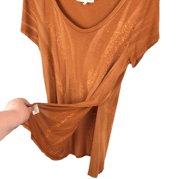 Buckle Gilded Intent Splattered Bleach Dyed Split Short Sleeve Relaxed Shirt XS - Picture 5 of 8